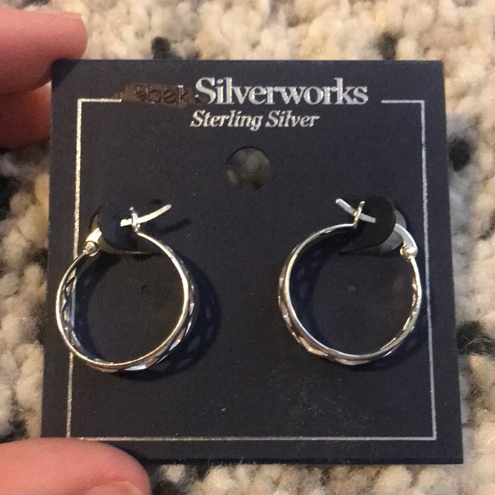 NWT Sterling silver small hoop earrings
